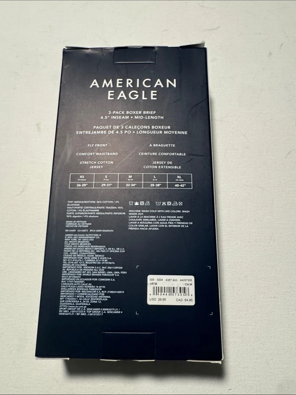 American Eagle Boxer Briefs Mens Medium 3 Pack Green 4.5 Inch